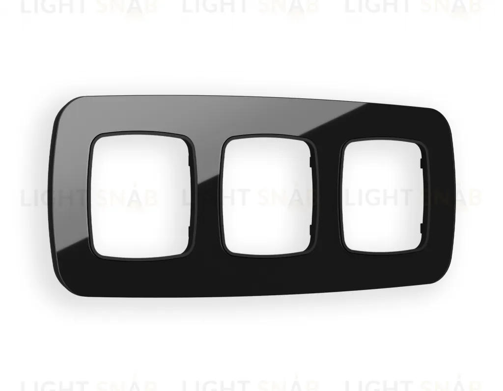 Рамка тройная Ambrella Volt Radian черный стекло натуральное OF350803 OF350803