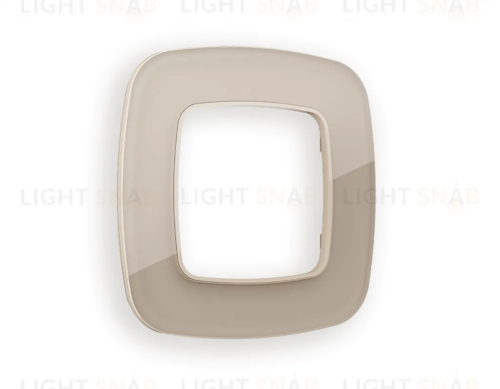 Рамка одинарная Ambrella Volt Radian серо-бежевое стекло натуральное OF350601 OF350601