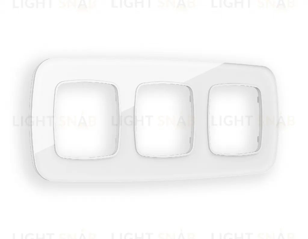 Рамка тройная Ambrella Volt Radian белое стекло натуральное OF350103 OF350103