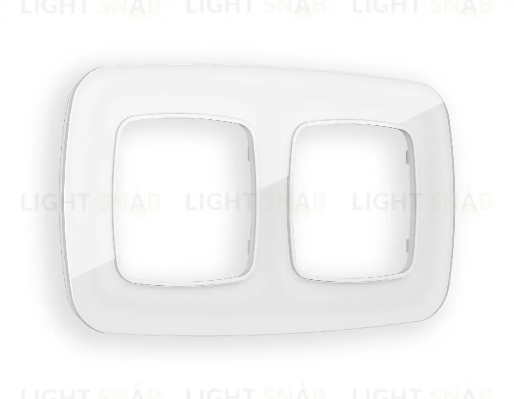 Рамка двойная Ambrella Volt Radian белое стекло натуральное OF350102 OF350102