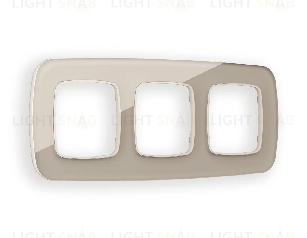 Рамка тройная Ambrella Volt Radian серо-бежевое стекло натуральное OF350603 OF350603