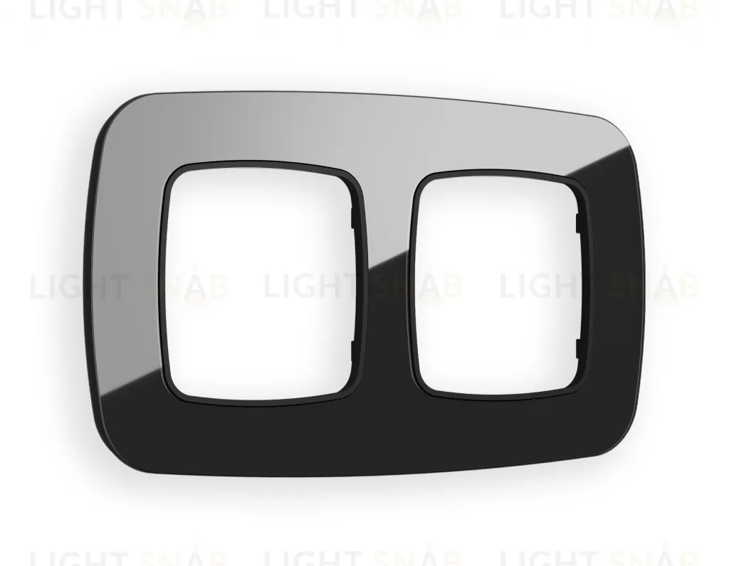 Рамка двойная Ambrella Volt Radian черный стекло натуральное OF350802 OF350802