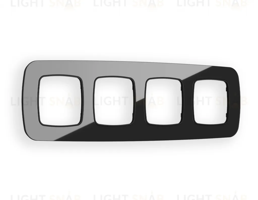 Рамка четверная Ambrella Volt Radian черный стекло натуральное OF350804 OF350804