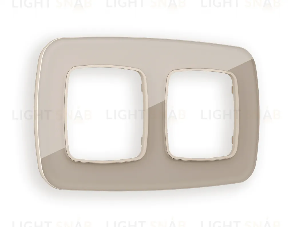 Рамка двойная Ambrella Volt Radian серо-бежевое стекло натуральное OF350602 OF350602