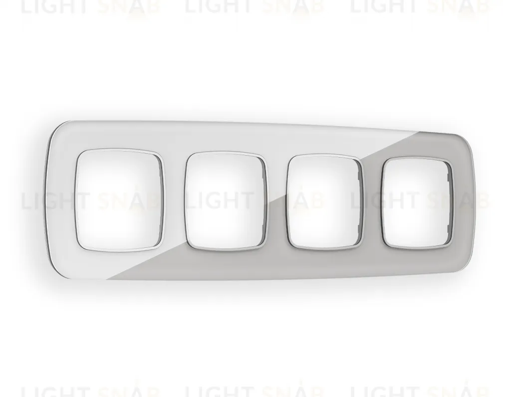 Рамка четверная Ambrella Volt Radian серебро стекло ограник OF320404 OF320404