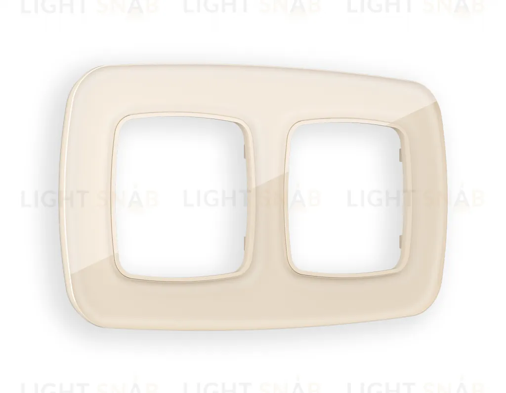 Рамка двойная Ambrella Volt Radian бежевое стекло органик OF320302 OF320302