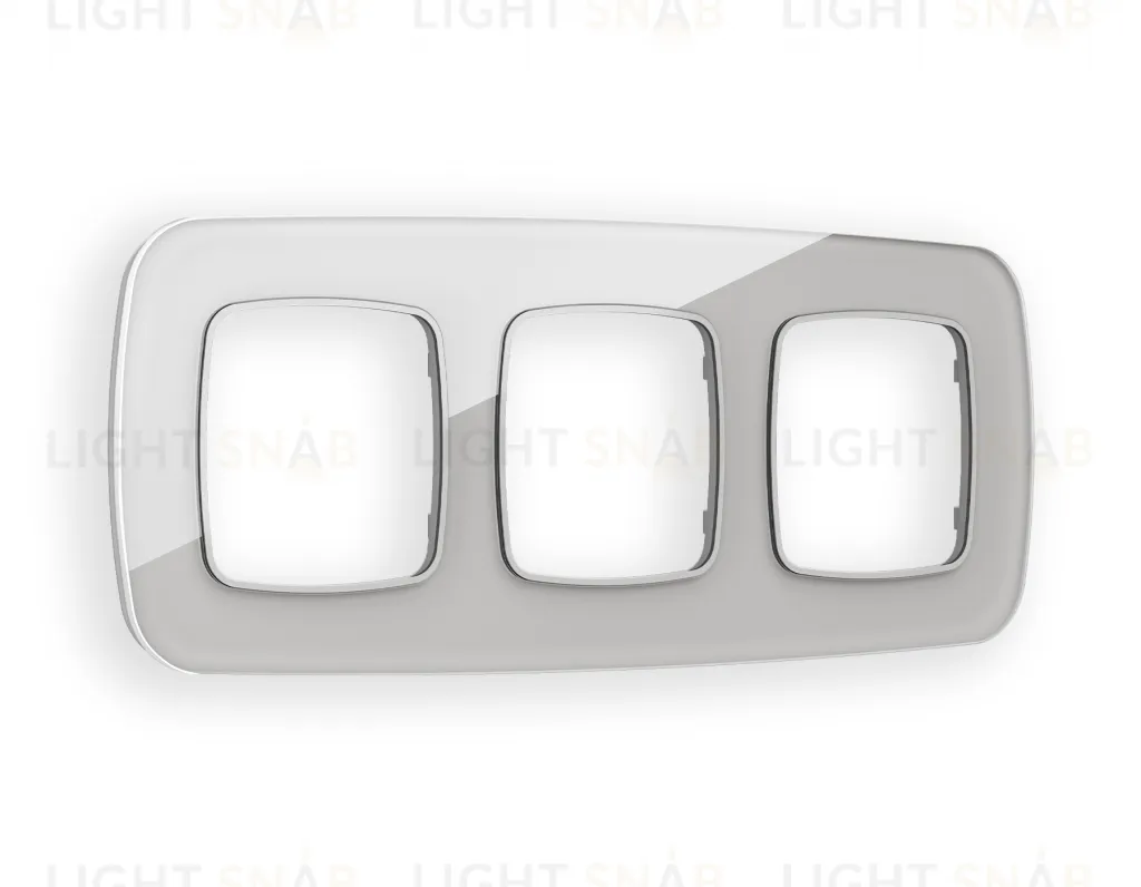 Рамка тройная Ambrella Volt Radian серебро стекло ограник OF320403 OF320403