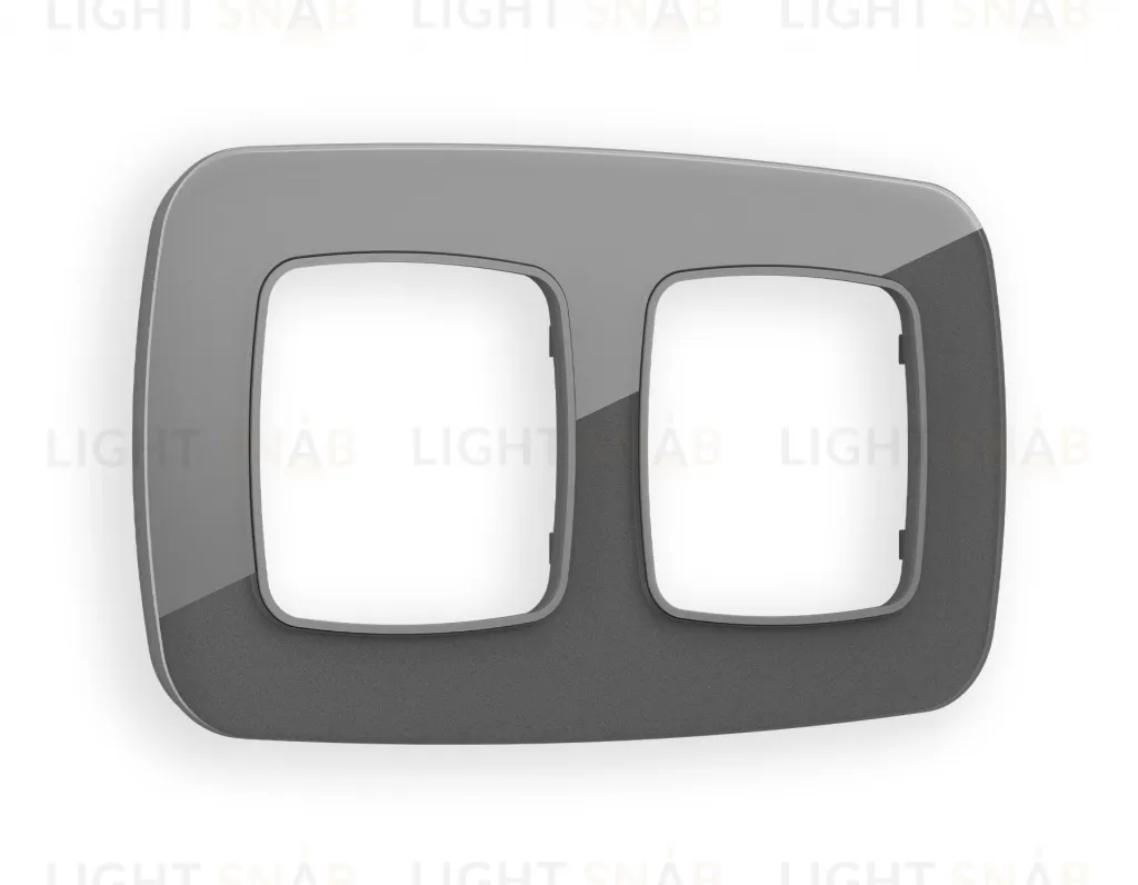 Рамка двойная Ambrella Volt Radian антрацит серый стекло органик OF320652 OF320652