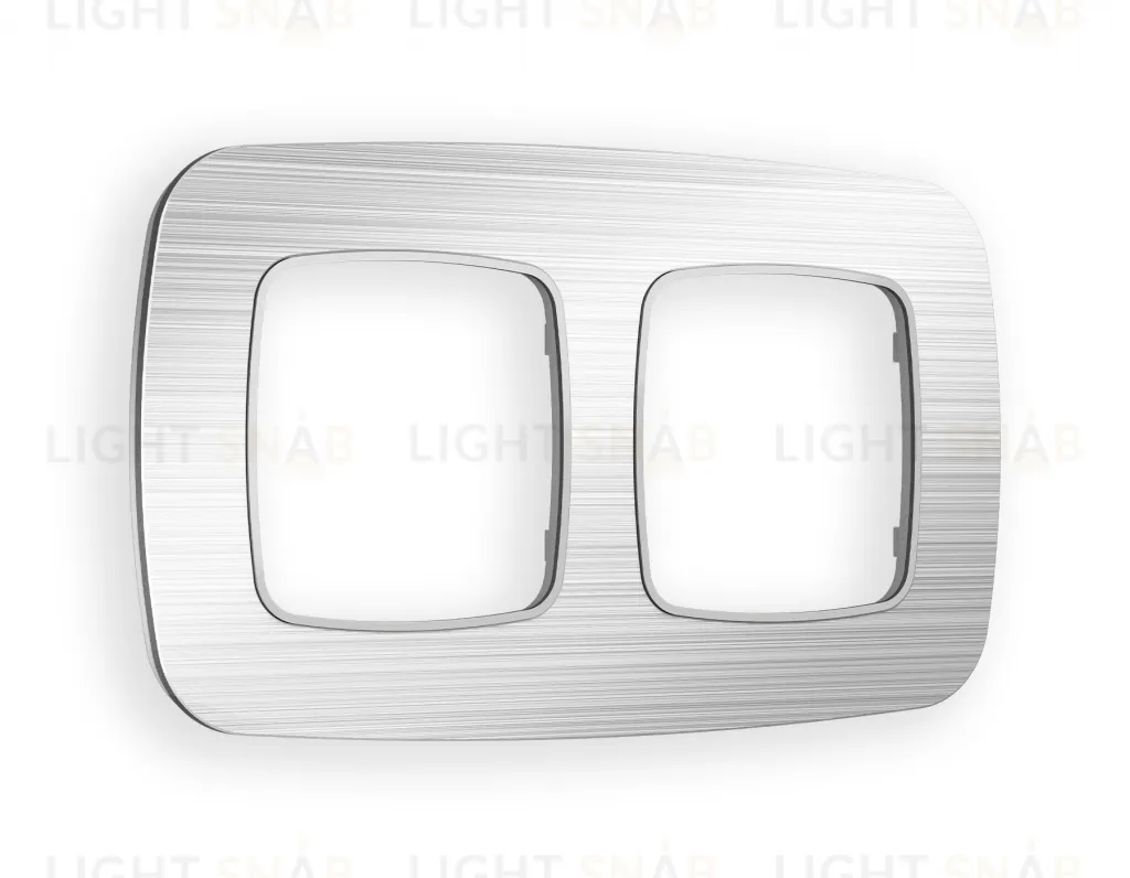 Рамка двойная Ambrella Volt Radian серебро металл шлифованный OF580102 OF580102