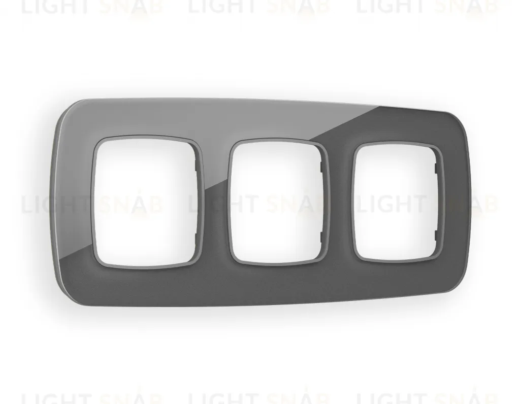 Рамка тройная Ambrella Volt Radian антрацит серый стекло органик OF320653 OF320653