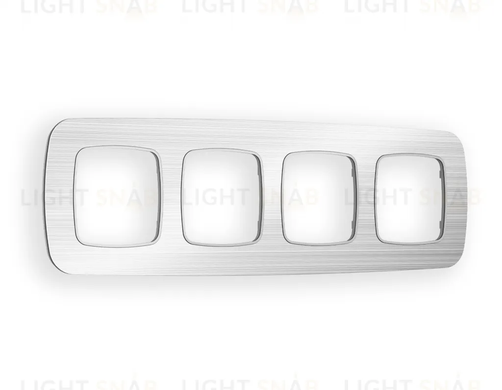 Рамка четверная Ambrella Volt Radian серебро металл шлифованный OF580104 OF580104