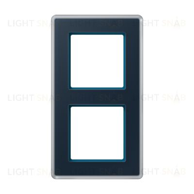 Рамка двойная сатиновая JUNG A VIVA, глубокий синий стекло AV582GLMNB AV582GLMNB