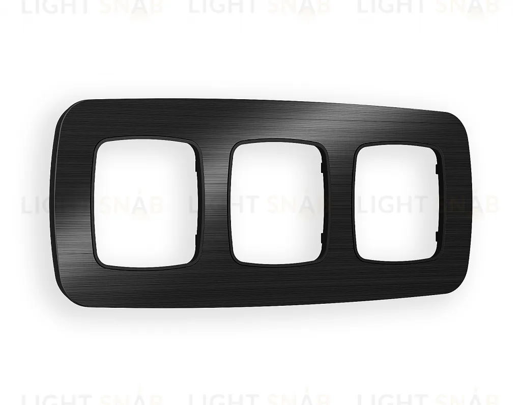 Рамка тройная Ambrella Volt Radian черный металл шлифованный OF580503 OF580503