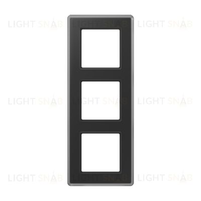 Рамка тройная сатиновая JUNG A VIVA, черное стекло AV583GLMSW AV583GLMSW