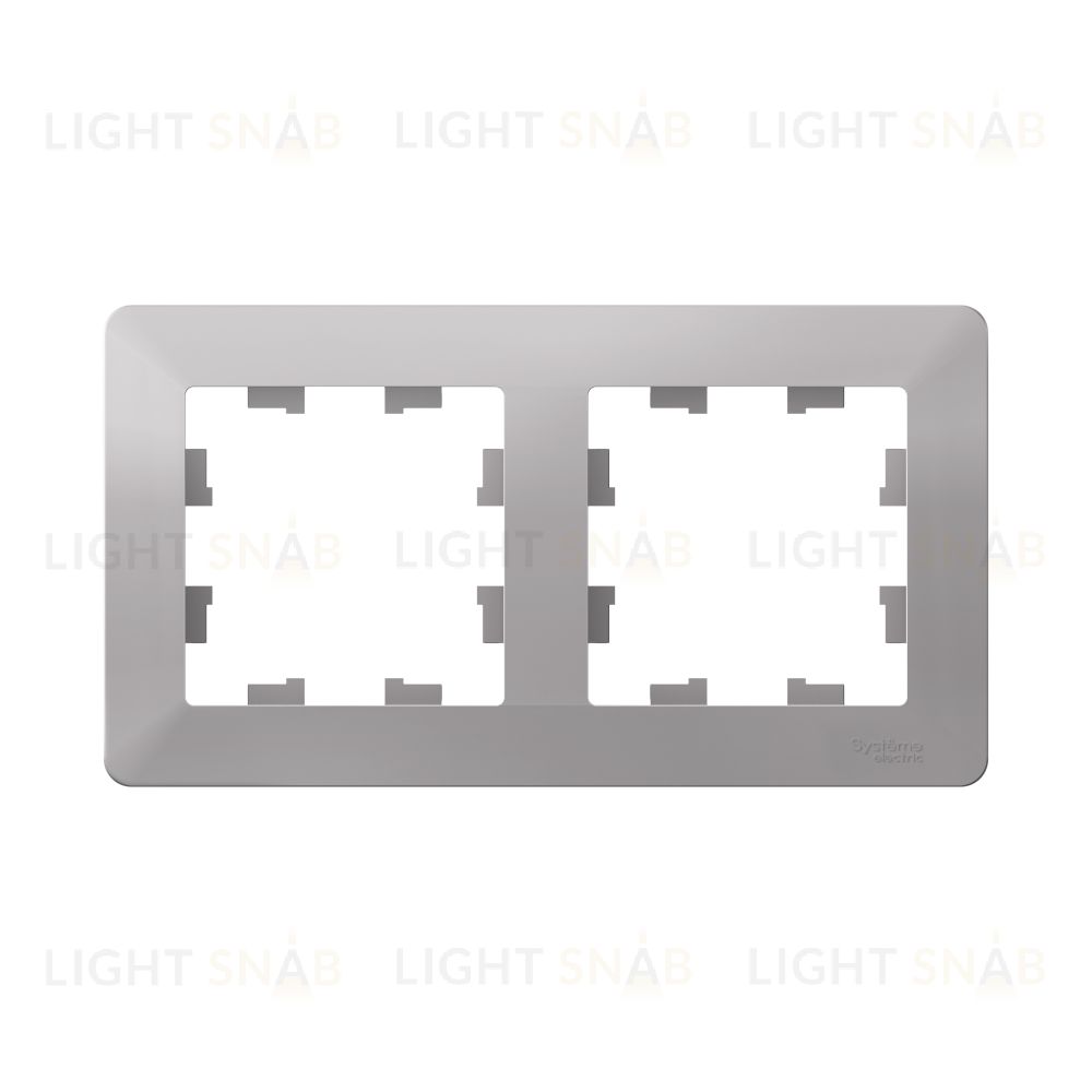 Рамка двойная Schneider Electric Atlasdesign AIR, алюминий-дымчатый черный ATN220302 ATN220302