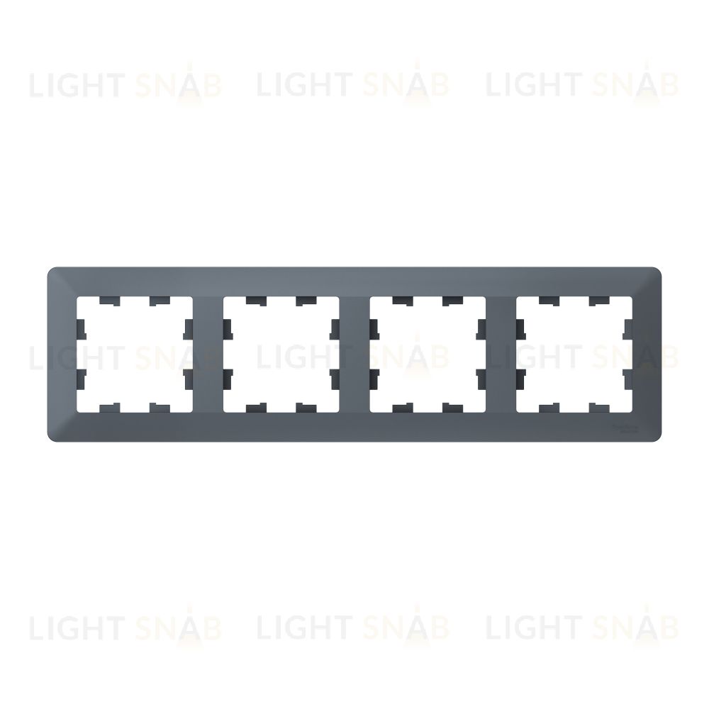 Рамка четверная Schneider Electric Atlasdesign AIR, грифель-дымчатый черный ATN220704 ATN220704
