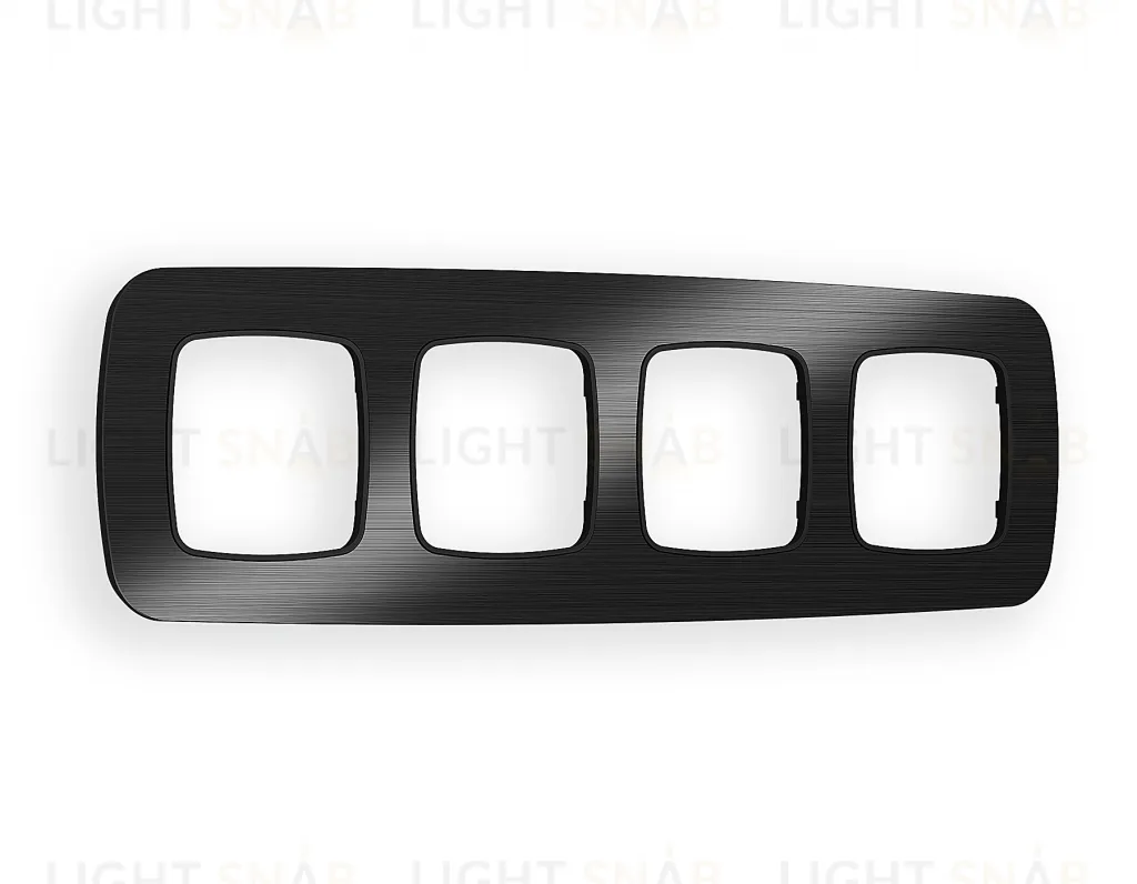 Рамка четверная Ambrella Volt Radian черный металл шлифованный OF580504 OF580504