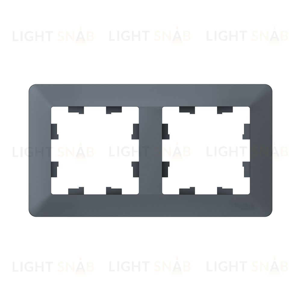 Рамка двойная Schneider Electric Atlasdesign AIR, грифель-дымчатый черный ATN220702 ATN220702