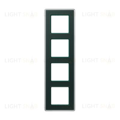 Рамка четверная сатиновая JUNG A VIVA, изумрудное стекло AV584GLMSG AV584GLMSG