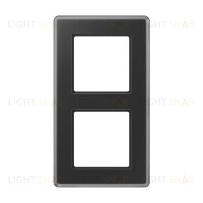 Рамка двойная сатиновая JUNG A VIVA, черное стекло AV582GLMSW AV582GLMSW