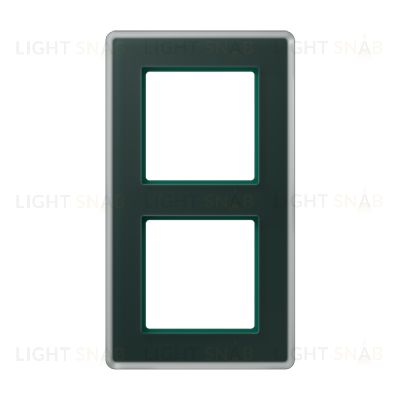 Рамка двойная сатиновая JUNG A VIVA, изумрудное стекло AV582GLMSG AV582GLMSG