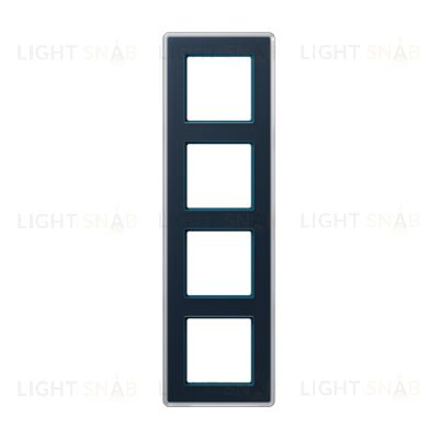 Рамка четверная сатиновая JUNG A VIVA, глубокий синий стекло AV584GLMNB AV584GLMNB