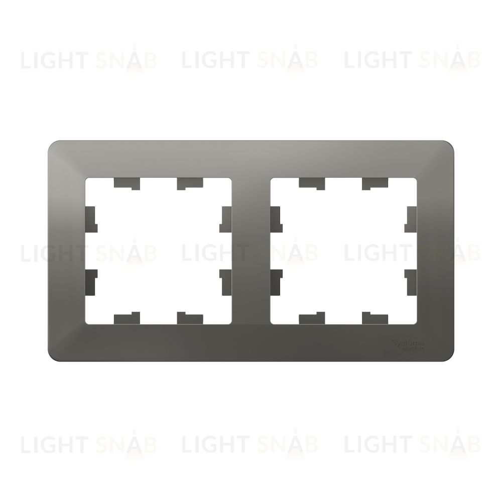 Рамка двойная Schneider Electric Atlasdesign AIR, сталь-дымчатый черный ATN220902 ATN220902
