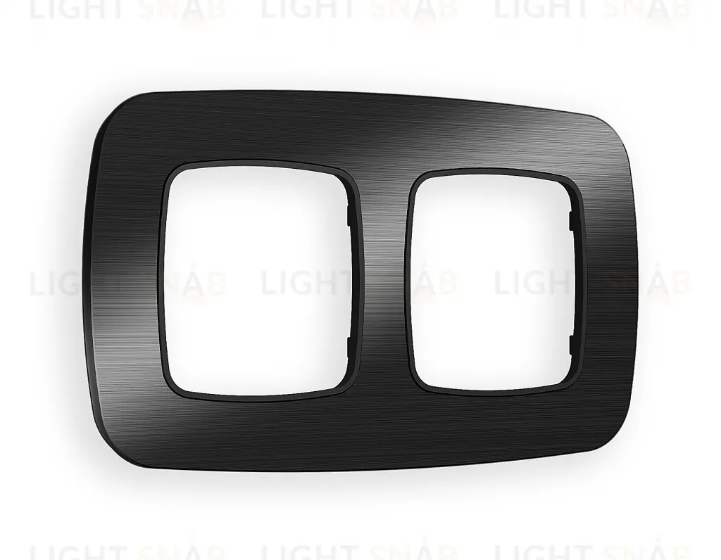 Рамка двойная Ambrella Volt Radian черный металл шлифованный OF580502 OF580502