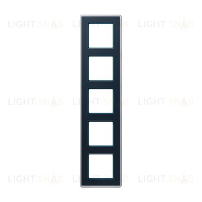 Рамка пятерная сатиновая JUNG A VIVA, глубокий синий стекло AV585GLMNB AV585GLMNB