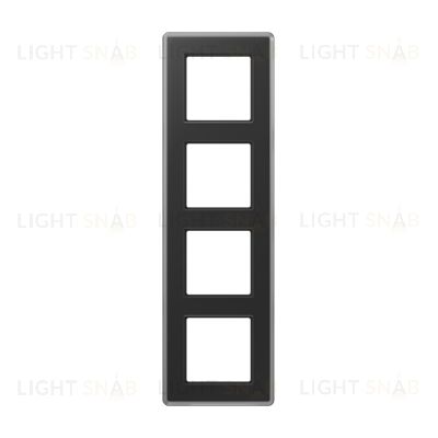 Рамка четверная сатиновая JUNG A VIVA, черное стекло AV584GLMSW AV584GLMSW