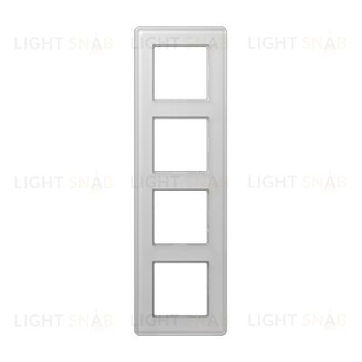 Рамка четверная сатиновая JUNG A VIVA, белое стекло AV584GLMWW AV584GLMWW