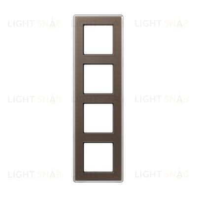 Рамка четверная сатиновая JUNG A VIVA, мокко стекло AV584GLMMO AV584GLMMO