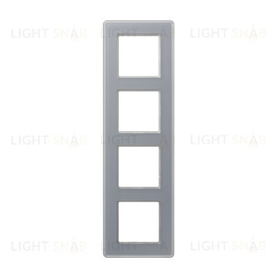 Рамка четверная сатиновая JUNG A VIVA, серое стекло AV584GLMKG AV584GLMKG