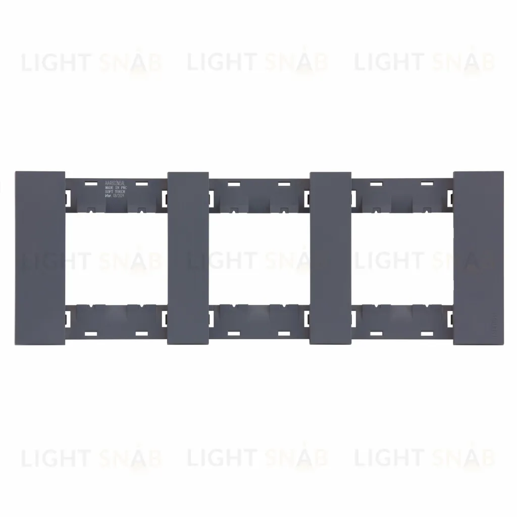Рамка тройная с суппортом (2+2+2 мод) Meiton грифель матовый AA4802M3AL+A4702+A4702+A4702 AA4802M3AL + A4702