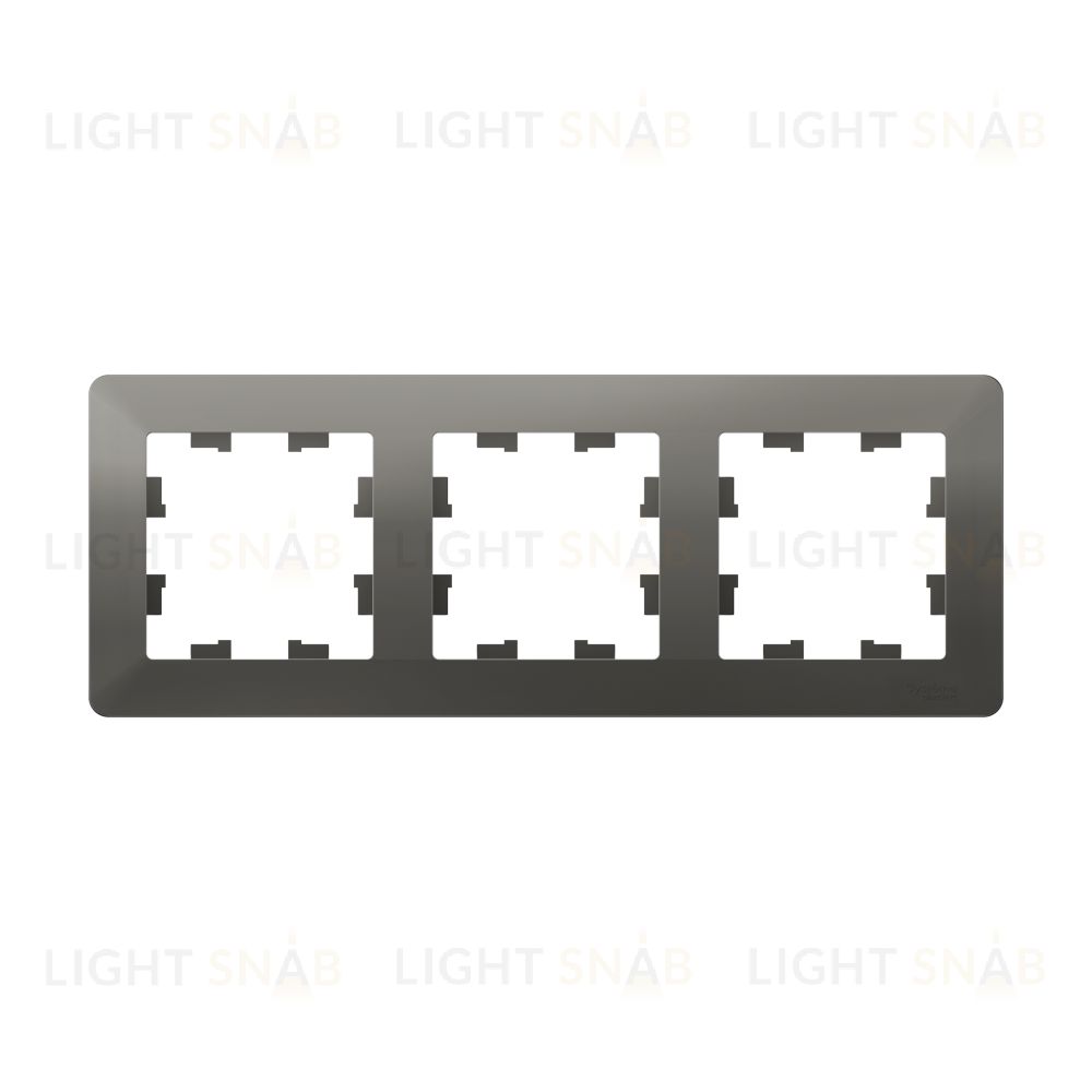 Рамка тройная Schneider Electric Atlasdesign AIR, сталь-дымчатый черный ATN220903 ATN220903
