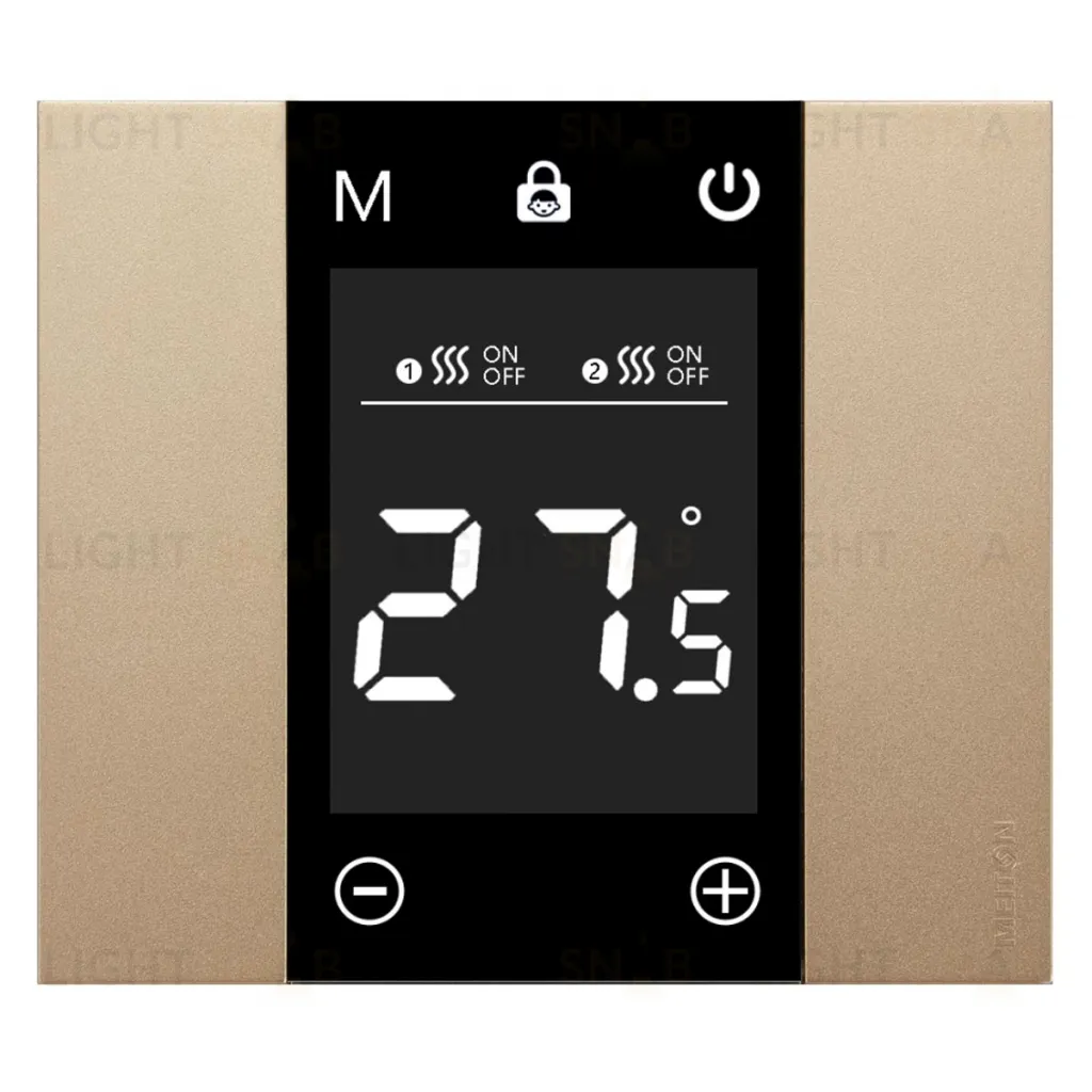 Термостат с датчиком воздуха и пола Meiton 16A/230В, черный A4541 A4541