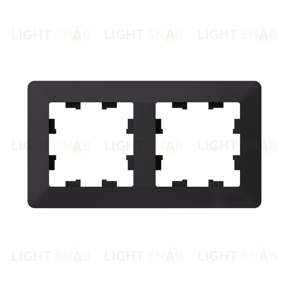 Рамка двойная Schneider Electric Atlasdesign AIR, карбон-дымчатый черный ATN221002 ATN221002