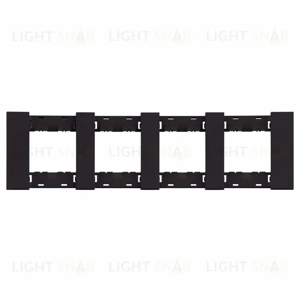 Рамка четверная с суппортом (2+2+2+2 мод) Meiton черный матовый AA4802M4AG+A4702+A4702+A4702+A4702 AA4802M4AG + A4702