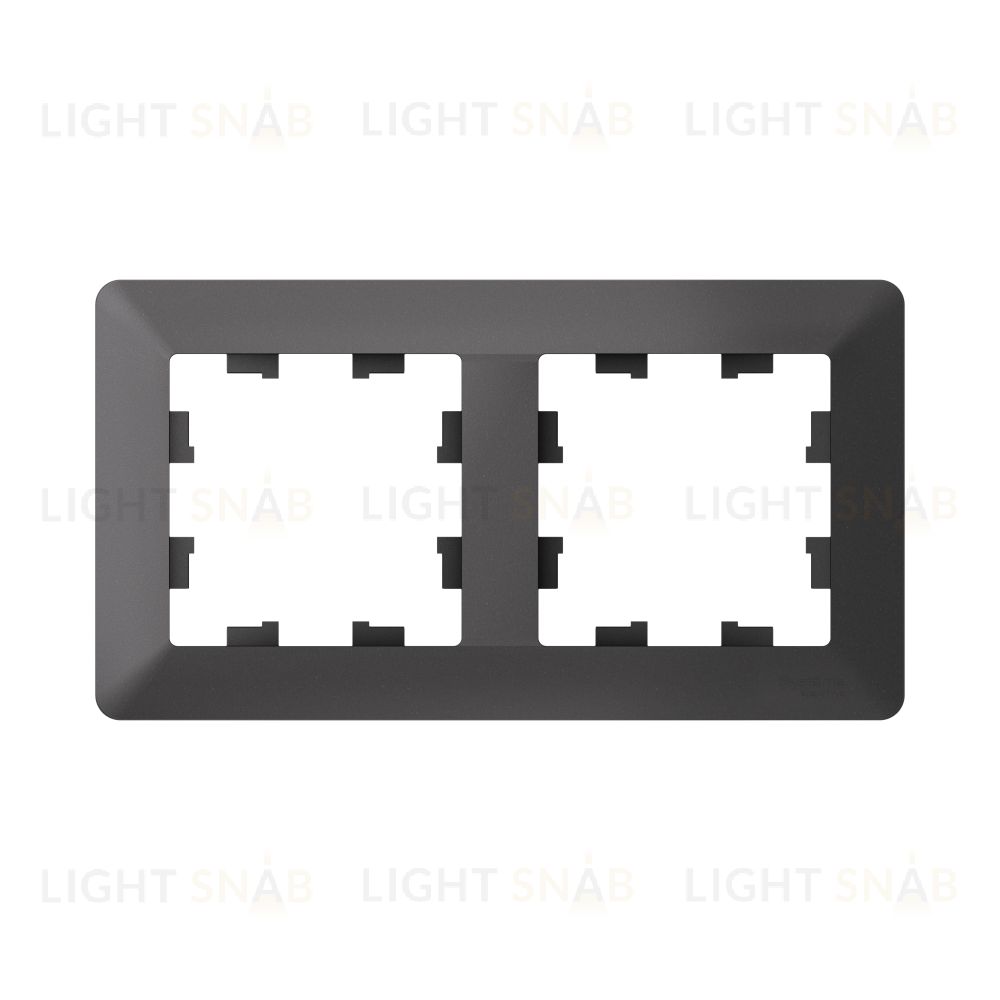 Рамка двойная Schneider Electric Atlasdesign AIR, базальт-дымчатый черный ATN221402 ATN221402