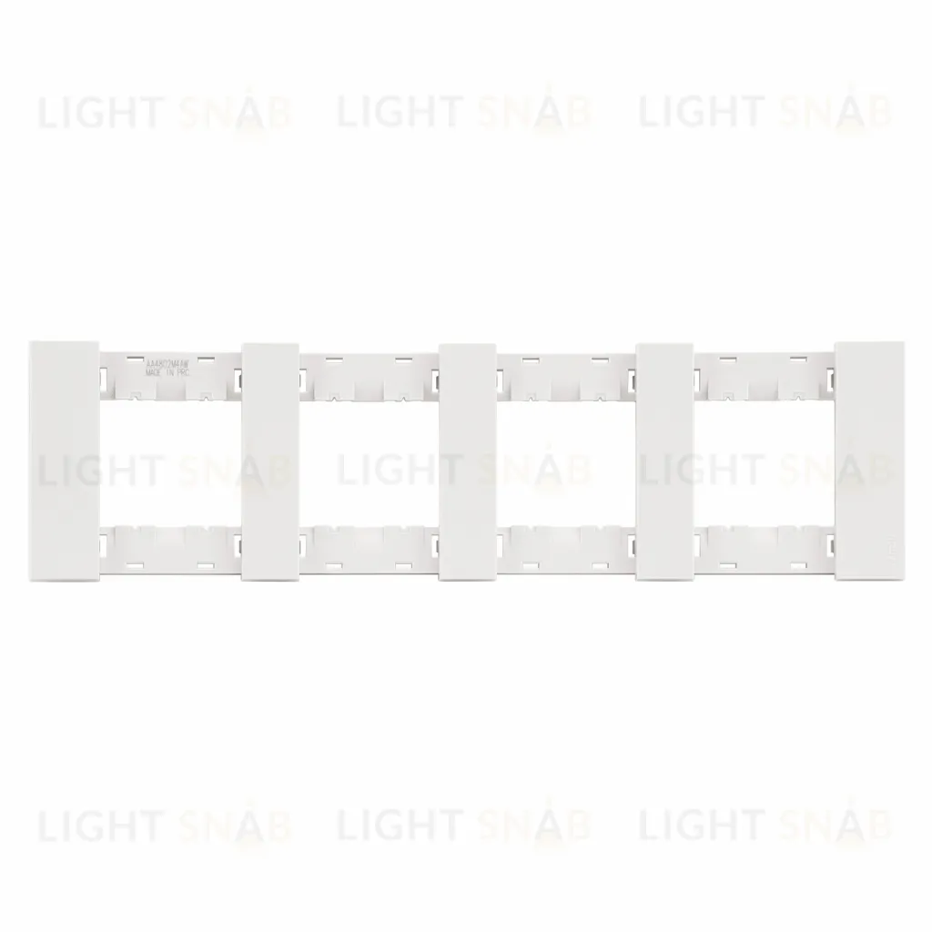 Рамка четверная с суппортом (2+2+2+2 мод) Meiton белый матовый AA4802M4AW+A4702+A4702+A4702+A4702 AA4802M4AW + A4702