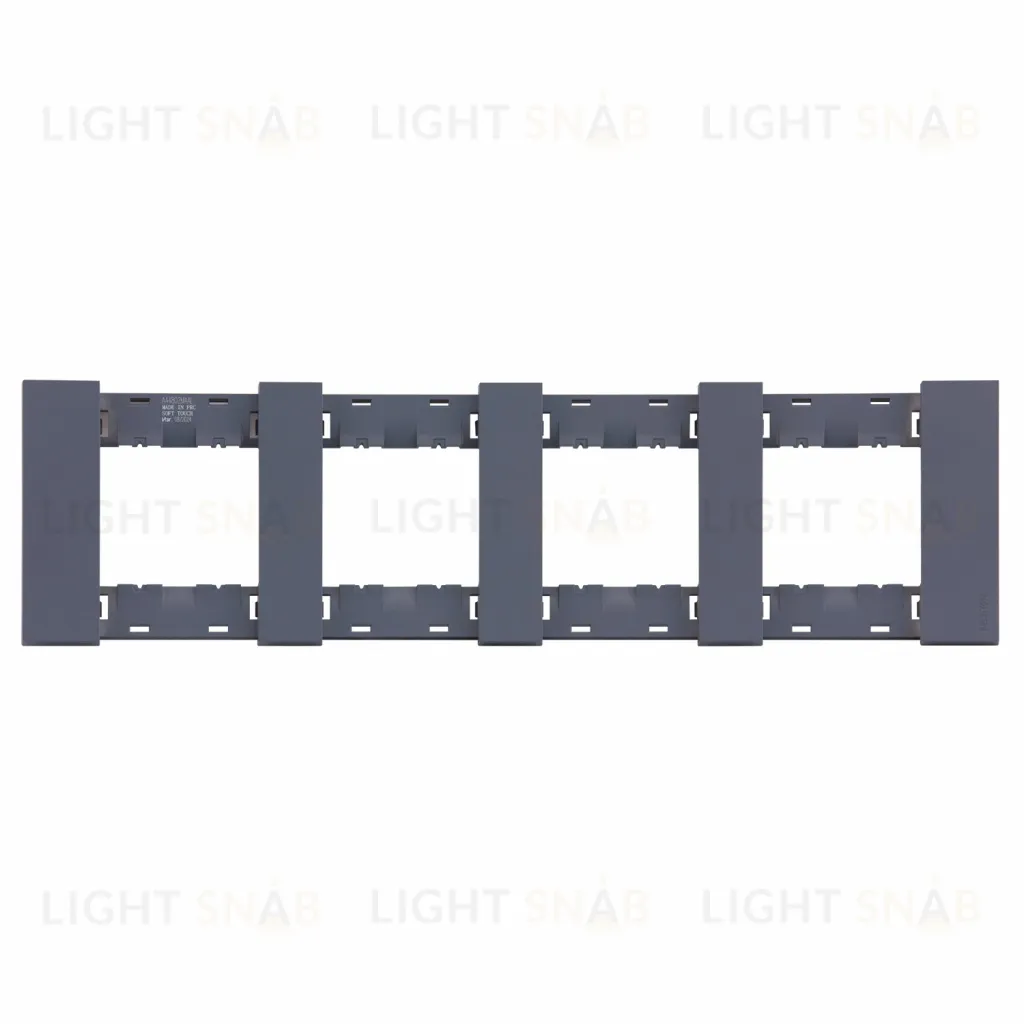 Рамка четверная с суппортом (2+2+2+2 мод) Meiton грифель матовый AA4802M4AL+A4702+A4702+A4702+A4702 AA4802M4AL + A4702
