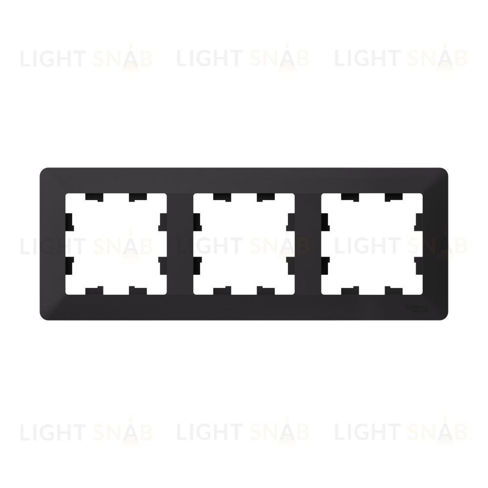 Рамка тройная Schneider Electric Atlasdesign AIR, карбон-дымчатый черный ATN221003 ATN221003