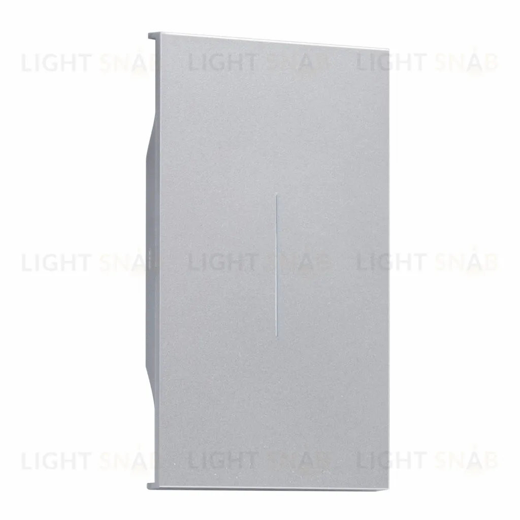 Переключатель (с 2-х мест) одноклавишный c синей подсветкой 2 модуля Meiton 10А/250В автоматичесие клеммы, серый матовый A4003AL+AS01M2 A4003AL + AS01M2