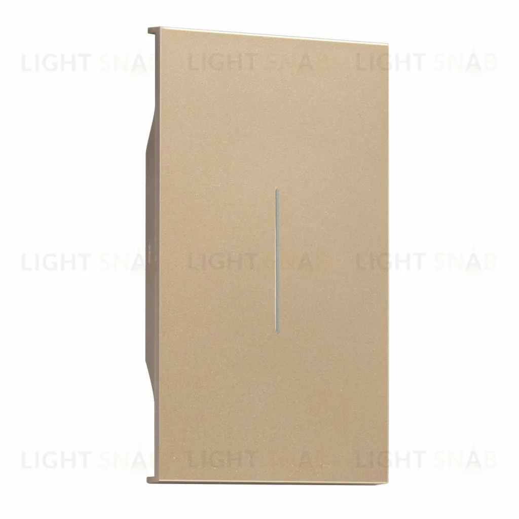 Переключатель (с 2-х мест) одноклавишный 2 модуля Meiton 10А/250В автоматичесие клеммы, шампань матовый A4003A+ACH01M2 A4003A + ACH01M2