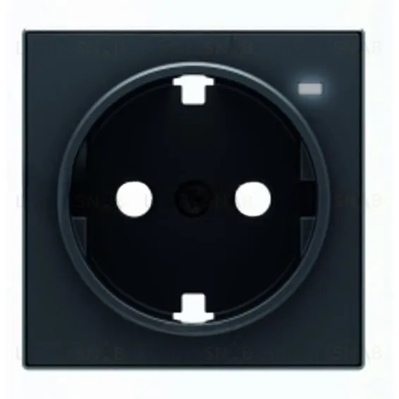 Накладка для розетки Schuko с линзой для контрольной подсветки ABB SKY чёрный бархат 2CLA858880A1501 2CLA858880A1501