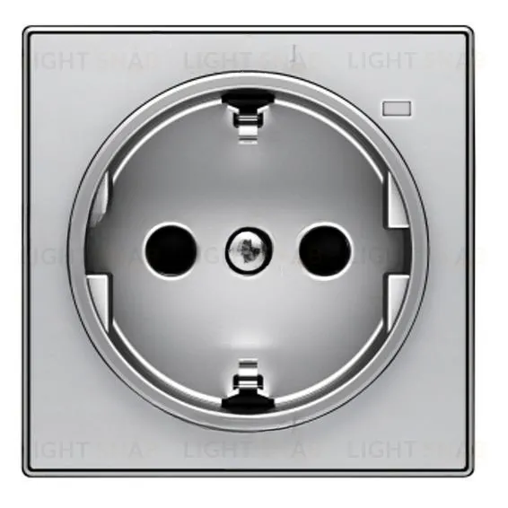 Накладка для розетки Schuko с линзой для контрольной подсветки ABB SKY серебристый алюминий 2CLA858880A1301 2CLA858880A1301
