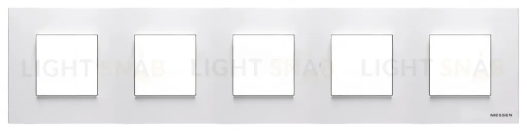 Рамка 5 постов по 2 модуля ABB Niessen Zenit, немецкий стандарт (белый) 2CLA227500N1101 2CLA227500N1101