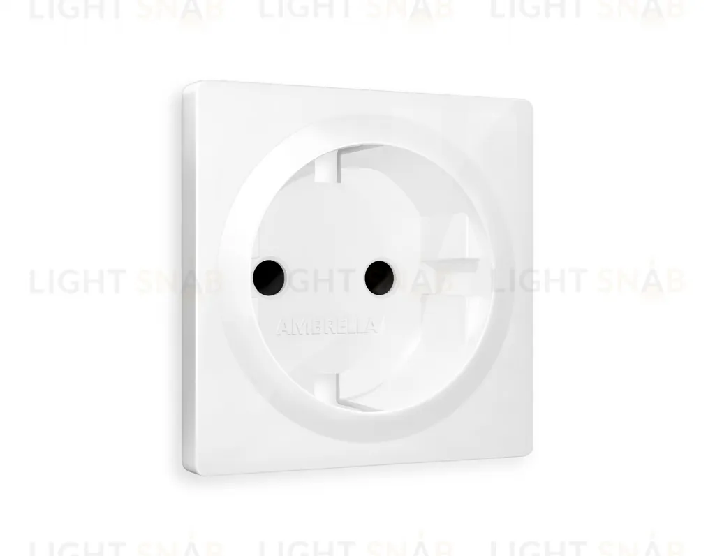 Лицевая панель ALFA (Белый глянец) для электрической розетки с заземлением со шторками QUANT AP1070 AP1070