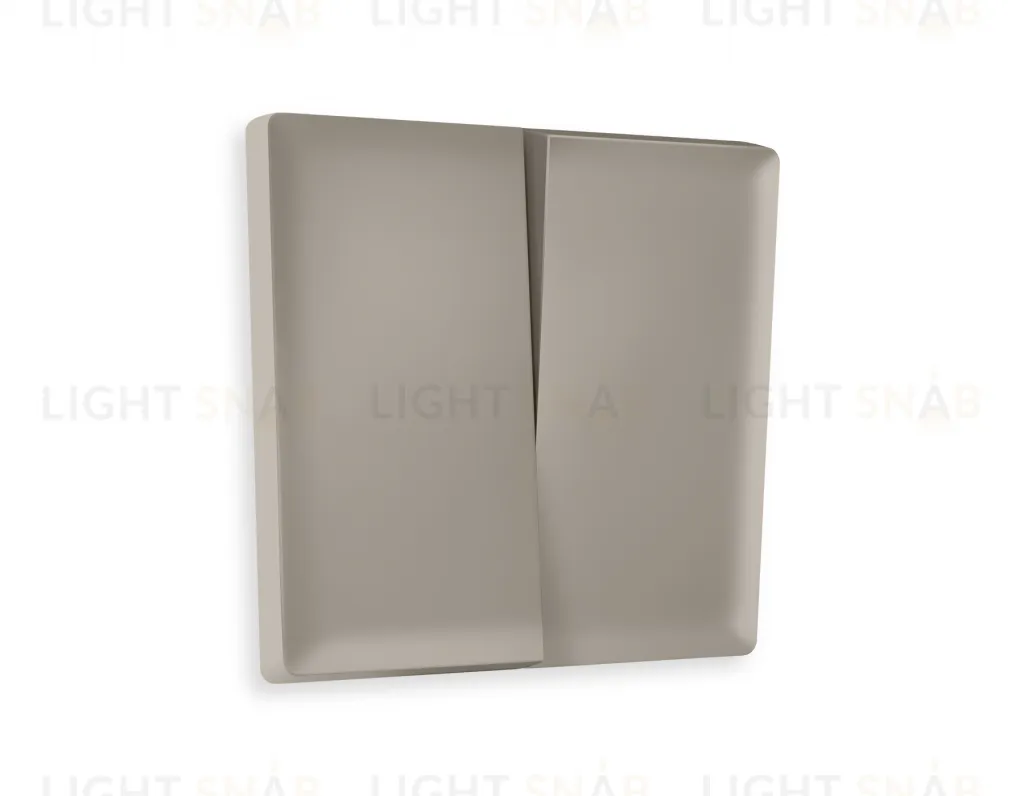 Лицевая панель ALFA (Серо-бежевый матовый) для 2-клавишных выключателей QUANT AP3630 AP3630