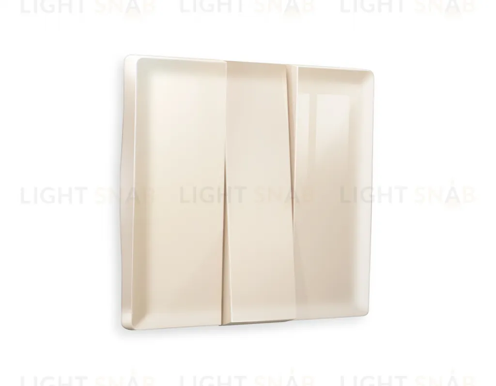 Лицевая панель ALFA (Бежевый глянец) для 3-клавишных выключателей QUANT AP3050 AP3050